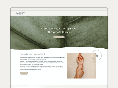 Homepage design for Nourish Osteo