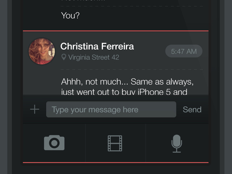 iOS7 Dark Chat Project (Add) by Dmitriy Kharaberyush on Dribbble