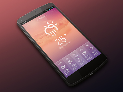 Android Weather Dribbble Sneak Peak android app flat forecast ui weather