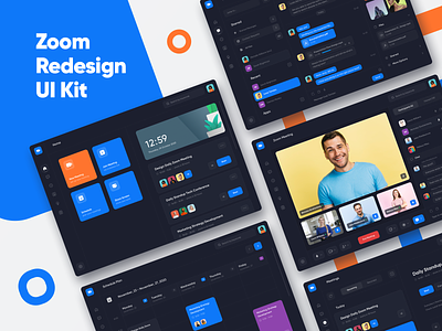 Zoom Redesign Ui Kit calls chat clean conference contacts create create meeting file manager files meetings mobile ui videocalls web web app zoom