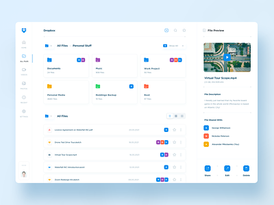 Dropbox Redesign documents dropbox file manager files mobile storage web