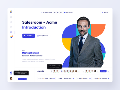 Salesroom - Virtual Meeting Lobby conference gong lobby meeting mobile product design sales salesforce ui web zoom