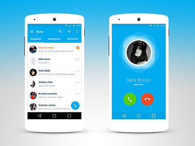 Skype Android Material android call contacts dialogues l material messages skype