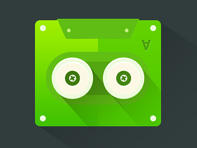 Casette Lollipop Green android app icon casette icon lollipop material design