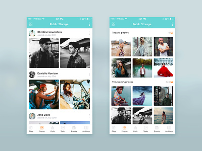 Public Shared Files app clean feed files flat gallery ios photos