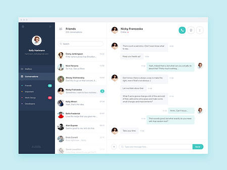 Dribbble Chat Client by Dmitriy Kharaberyush on Dribbble