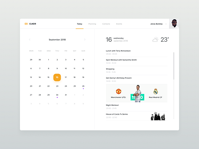 Daily Calendar Preview app calendar clean list minimal notebook schedule tasks todo web white
