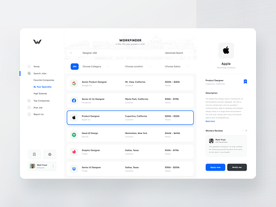 WorkFinder - Job Board Platform clean find job job job board job listing minimal mobile search ui ux web work