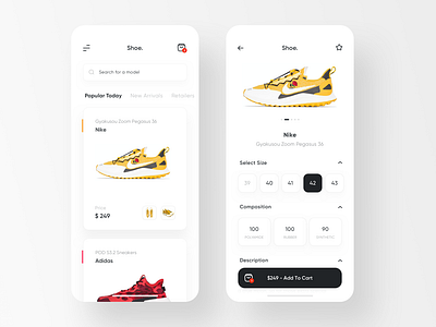 Shoe. - Sneakers Shop App by Dmitriy Kharaberyush on Dribbble