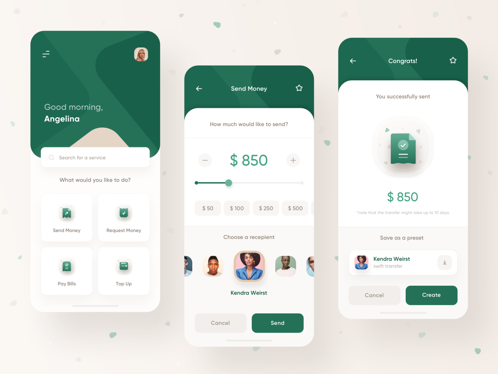 Money Send Financial App by Dmitriy Kharaberyush on Dribbble