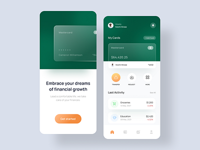 Mobile Banking App android app design bank banking banking app clean design finance finance app financial fintech fintech app ios management mobile banking onboarding ui ui design uiux ux