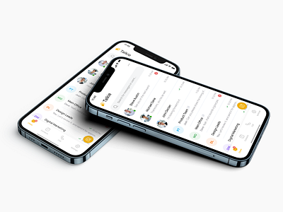 Talkie - Messaging App Mockup View app call chat clean design inbox ios message messaging messenger minimal minimalist mobile mockup notification social ui ux video call whitespace