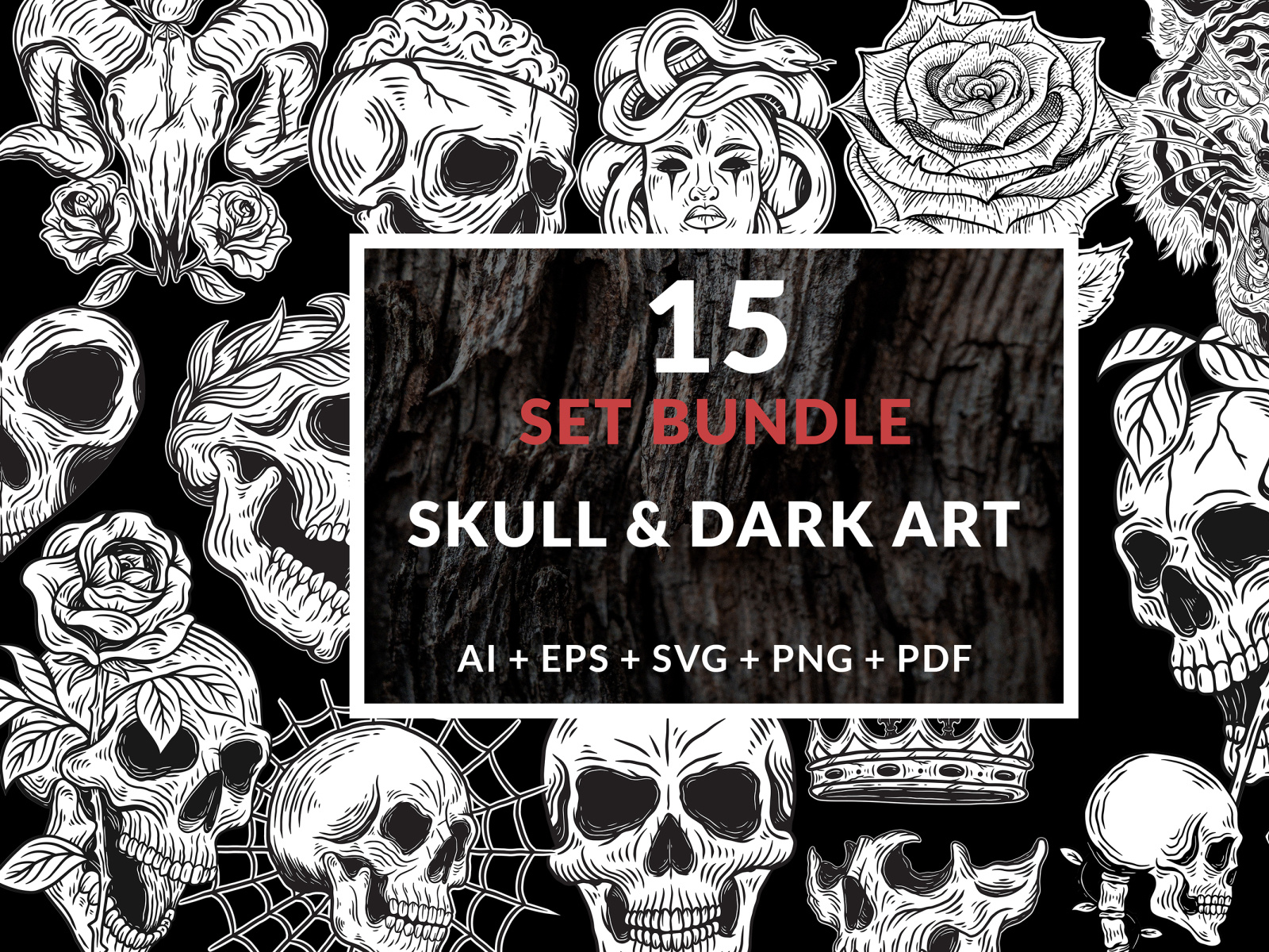 15 Set Bundle Dark Art Skull Bone Horror Tattoo Beast by Morspective on ...