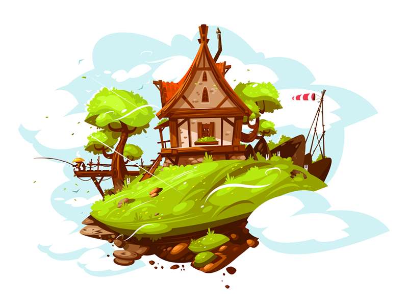 Cozy house in village by Anton Fritsler for Kit8 on Dribbble