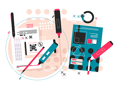 Notes and records editing flat illustration kit8 notes paper vector