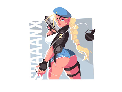 Blonde girl shooter with gun army attractive character characterdesign girl gun illustration kit8 people soldier vector warrior weapon woman