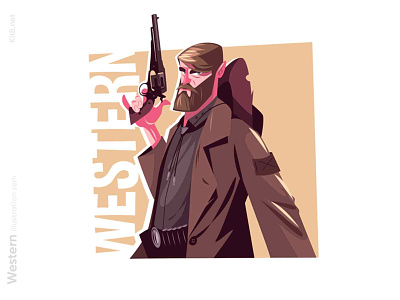 Cowboy man with gun illustration bandit character flat gun illustration kit8 man pistol sheriff vector western wild west