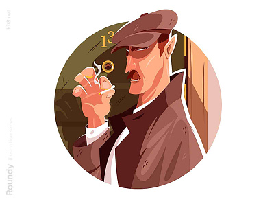 Spy character illustration character flat illustration investigation kit8 man spyman vector