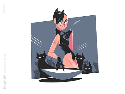 Woman in costume of a cat cat character costume flat girl illustration kit8 vector woman