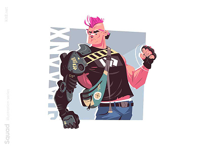 Punk character illustration character guy hunter illustration kit8 man mercenary punk vector warrior