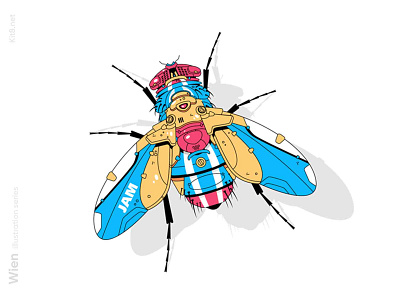 Fly robot-drone illustration ciber drone flat fly illustration insect kit8 robot vector