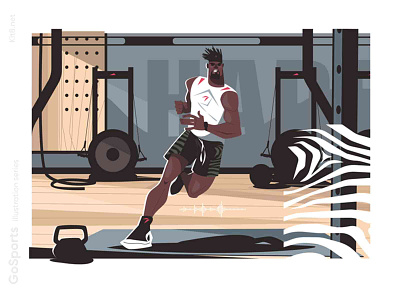 Intense workout illustration black character flat guy gym illustration kit8 man sport train training vector worout