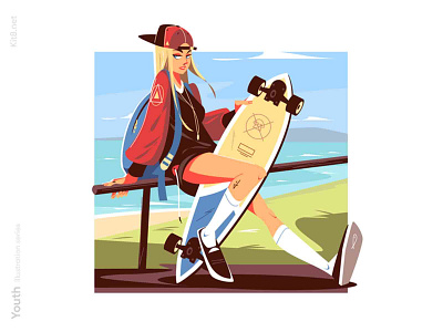 Skater girl illustration