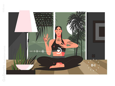 Breathing training illustration breathing character fitness flat girl illustration kit8 lotos meditation sport threath vector woman