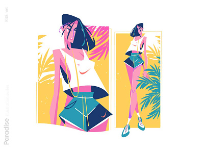 Well-dressed girl in stylish outfit illustration