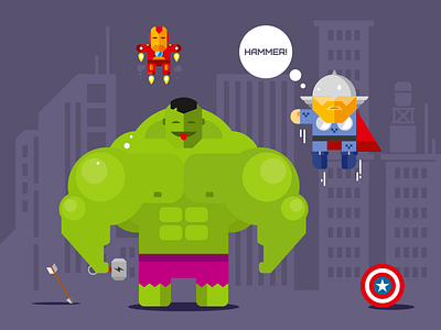 The Avengers avangers flat illustration kit8