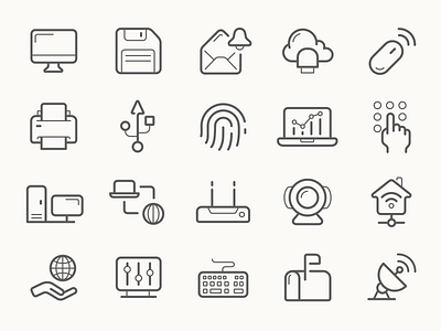 Home network line icons