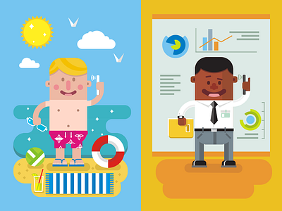 Colleagues communication black cartoon character illustration job kit8. flat office travel vector vocation work workplace