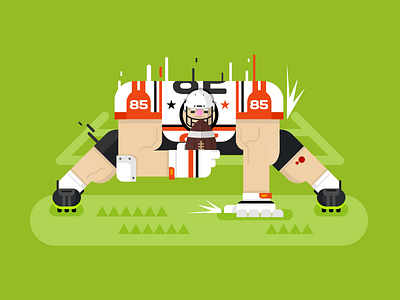 American football player american cartoon character flat football game illustration kit8 player pose sport vector