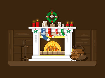 Christmas fireplace