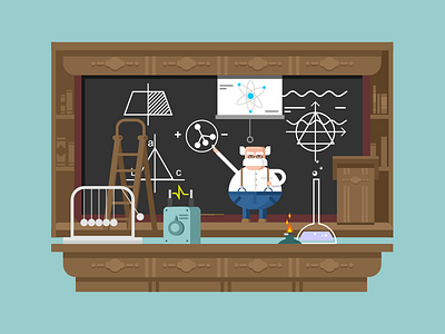 Lecture by professor character flat illustration kit8 lecture professor school science study university vector