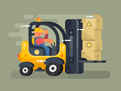 Storekeeper loader character flat illustration kit8 loader man storekeeper transportation vector warehouse