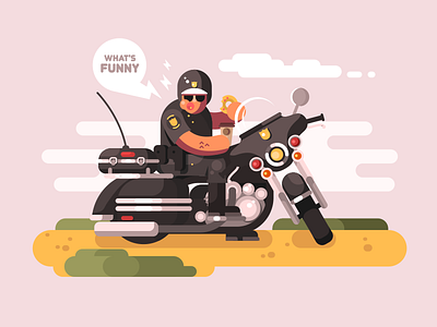 Police officer on motorcycle