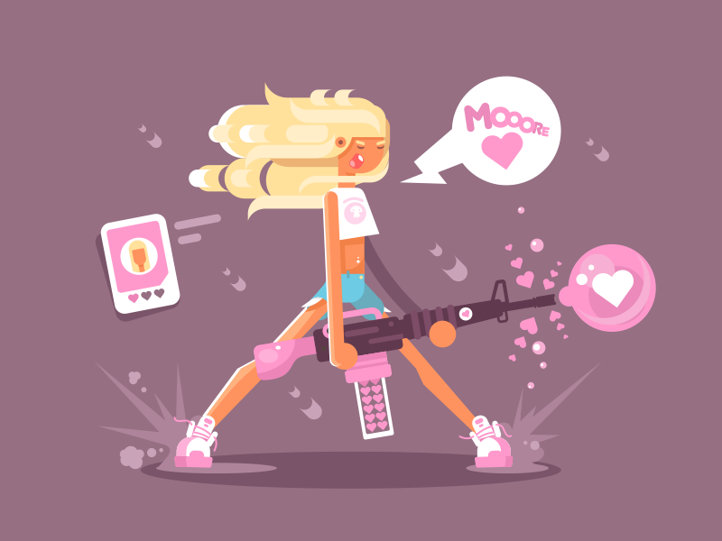 Girl With Love Gun By Anton Fritsler Kit8 For Kit8 On Dribbble