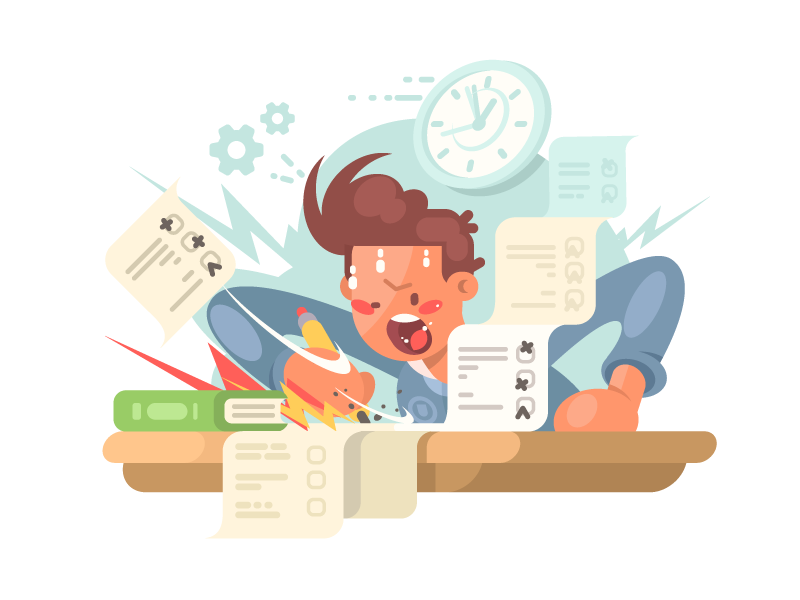 Student on exam by Anton Fritsler (kit8) for Kit8 on Dribbble