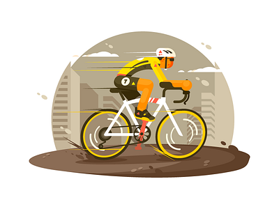 Athlete cyclist athlete bicycle biker biking cyclist flat illustration kit8 race sport vector