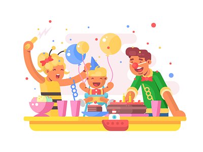 Children birthday birthday celebration childhood flat happy illustration kid kit8 party vector