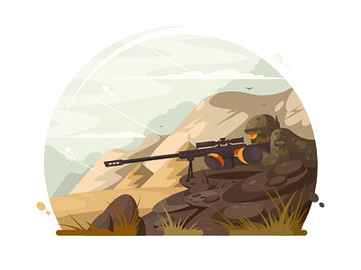 Military sniper army flat force gun illustration kit8 military rifle sniper soldier vector weapon