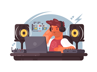 Sound Designer business creative design designer flat illustration kit8 office sound vector work workplace