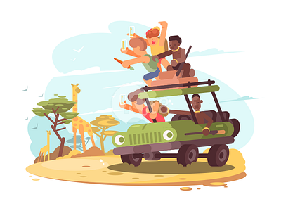 Tourists on safari