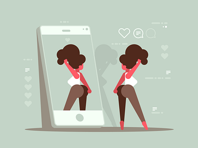 Social network blog flat girl illustration instagramm kit8 network photo vector woman