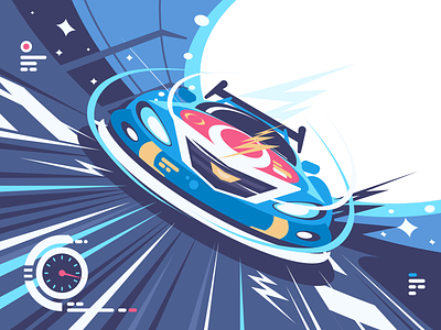NASCAR Racing car fast flat front icon illustration kit8 race speed stadium vector