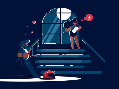 Evening romance angry character couple flat heart illustration kit8 love romance vector