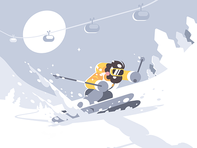 Skier character extreme flat illustration kit8 mountain ski skier snow sport vector winter