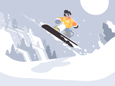 Snowboarder character extreme flat guy illustration jump kit8 slope snowboard sport vector winter