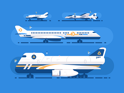 Aircraft Types aeroplane aircraft cargo flat illustration kit8 military passenger plane transport vector